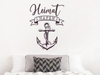 Wandtattoo Heimathafen mit Anker auf heller Wand