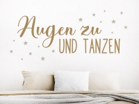 Wandtattoo Augen zu und tanzen auf heller Wand