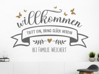 Wandtattoo Willkommen mit Familienname