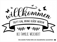 Wandtattoo Willkommen mit Familienname