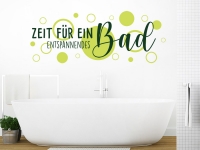 Wandtattoo Zeit für ein Bad  auf heller Wand