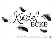 Wandtattoo Kuschelecke mit fliegenden Federn