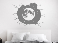 Wandtattoo Mond hinter der Wand im Schlafzimmer