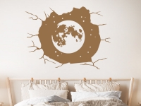 Mond hinter der Wand Wandtattoo über dem Bett