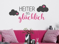 Wandtattoo Heiter bis glücklich im Wohnzimmer