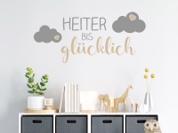 Schriftzug Heiter bis glücklich im Kinderzimmer