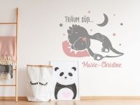 Wandtattoo Kleiner Drache mit Name im Babyzimmer