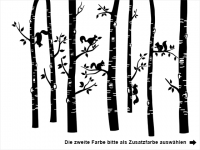 Wandtattoo Birkenwald mit putzigen Eichhörnchen Motivansicht