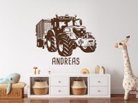 Wandtattoo Traktor mit Anhänger und Name | Bild 4