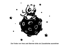 Wandtattoo Süßer Panda im Weltall