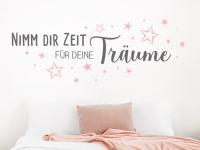 Wandtattoo Nimm dir Zeit für deine Träume im Schlafzimmer