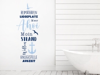 Wellness Wandtattoo Maritime Worte auf heller Wand