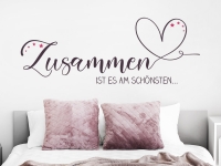 Liebes Wandtattoo Zusammen mit Herz über dem Bett