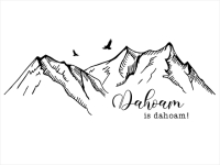 Wandtattoo Dahoam is dahoam mit Bergen Motivansicht