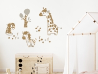 Wandtattoo Giraffe Zebra Tiger im Kinderzimmer