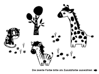 Wandtattoo Giraffe Zebra Tiger Motivansicht