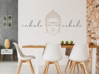 Wandtattoo inhale exhale buddha kopf im schlafzimmer