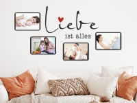 Wandtattoo Fotorahmen Liebe ist alles im Wohnzimmer