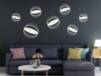Wandtattoo Modernes Kreis Design auf dunkler Wand