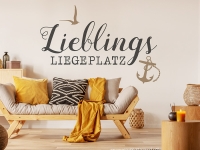 Wandtattoo Lieblings Liegeplatz mit Anker