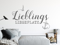 Wandtattoo Lieblings Liegeplatz mit Anker