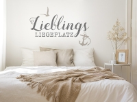 Wandtattoo Lieblingsliegeplatz mit Vogel im Wohnzimmer