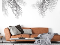 Wandtattoo Dekorative Palmwedel im Schlafzimmer