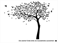 Wandtattoo Baum mit Vogelfamilie Motivansicht