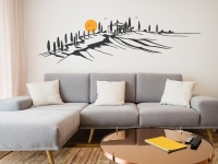 Wandtattoo Toskana Landschaft im Wohnzimmer