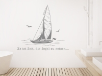 Wandtattoo Segelboot mit Spruch