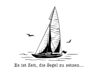 Wandtattoo Segelboot mit Spruch Motivansicht