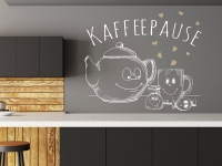 Wandtattoo Kaffee Pause mit Herzen