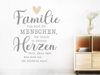 Wandtattoo Familie in deinem Herzen