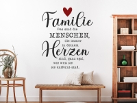 Wandtattoo Familie in deinem Herzen im FLur