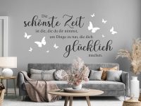 Wandtattoo Glücklich machen mit Schmetterlingen