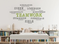 Wandtattoo Wortwolke Teamwork Begriffe