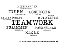 Wandtattoo Wortwolke Teamwork Begriffe Motivansicht
