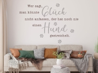 Wandtattoo Glück Hunde im Wohnzimmer