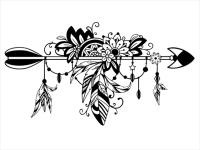 Wandtattoo Pfeil im Boho Style Motivansicht