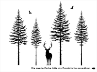 Wandtattoo Wald mit Hirsch