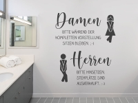 Wandtattoo Regeln für die Toilette im Bad