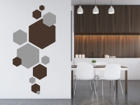 Wandtattoo Motiv Hexagon im Schlafzimmer