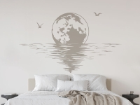 Wandtattoo Aufgehender Mond im Schlafzimmer