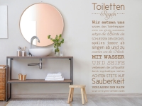 Wandtattoo Wichtige Regeln auf der Toilette