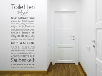Wandtattoo Cooler Banner Toilettenregeln im Bad