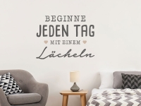 Wandtattoo Jeden tag mit Herzen im Schlafzimmer