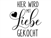 Wandtattoo Gekocht mit Herz