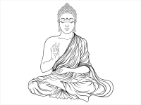Wandtattoo Buddha Figur Motivansicht