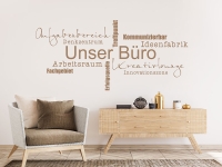 Wandtattoo Kreativlounge Wortwolke im Büro