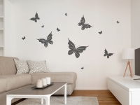 Wandtattoo Schmetterlingsschwarm im Wohnzimmer